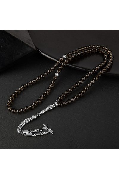 OSMANLI DOĞAL TAŞ 6mm Smokey Quartz Rosary - Natural Stone of 99