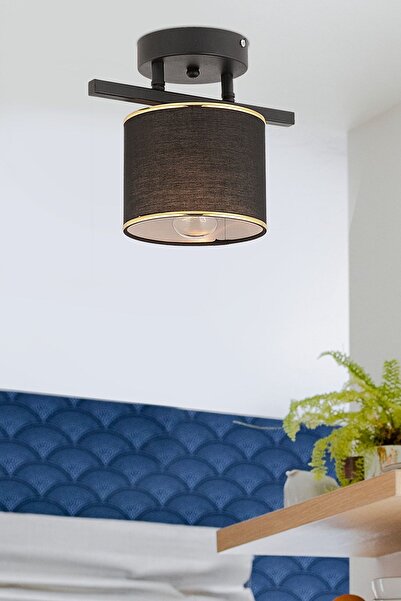 Apliqa Selina Tekli Siyah Modern Plafonyer Genç Odası Mutfak Yatak Odası Avize