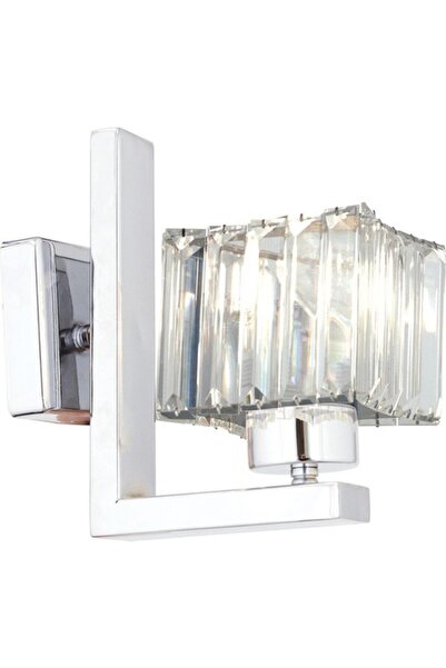 Apliqa Rivia Krom Kaplama Kristal Taşlı Duvar Lambası Yatak Odası-Yatak Başı-Salon için Aplik