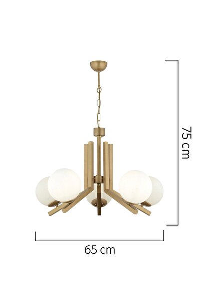 Apliqa Morgan 5 Lü Eskitme Boyalı Beyaz Camlı Modern Genç Odası Yatak Odası Salon Avize