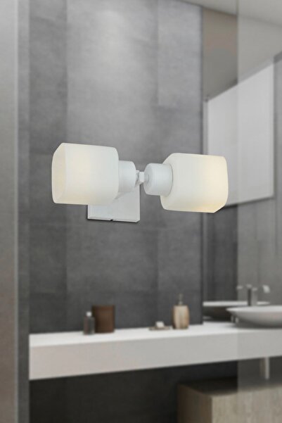 Apliqa Armin 2Li Beyaz Duvar Lambası Ayna Üstü-Yanı Modern Banyo Aplik
