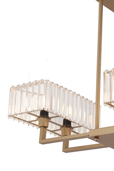 Apliqa Brambles 6'lı Eskitme Kristalli Taşlı Modern Tasarım Kristal Salon Avize