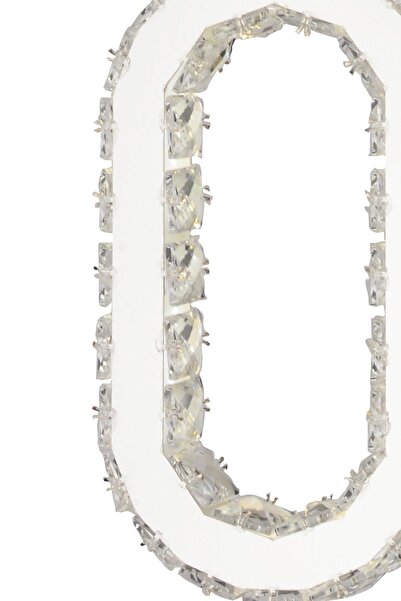 Apliqa Avignon 40 Watt Tekli Krom Ledli 3 Renkli Sarkıt Kristalli Taşlı Modern Tasarım Led Kristal Salon Av