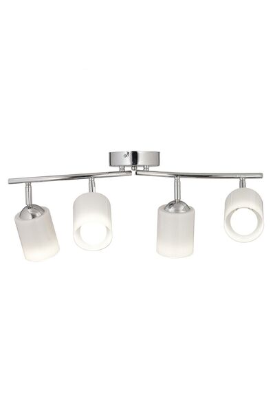 Apliqa Riley 4Lü Krom Spot Bardak Camlı Modern Koridor Mutfak Salon Plafonyer Avize
