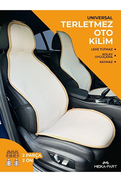 TREND Meka Part Anti-Slip Seat Protector Cover Beige Universal 2 Pieces Front