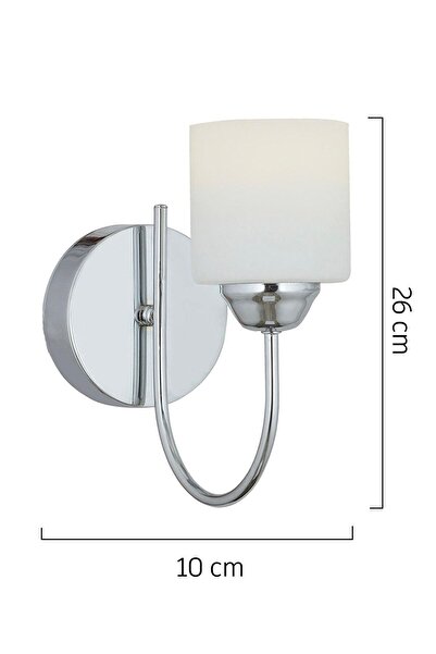 Apliqa Esila Krom Kaplamalı 2'li Aplik Seti Yatak Odası-Yatak başı,Cafe,Restoran için Duvar Lambası