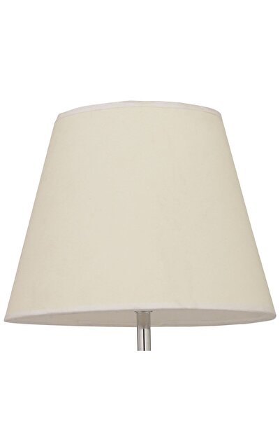 Apliqa Beyaz Kumaş Dokulu Abajur Şapkası