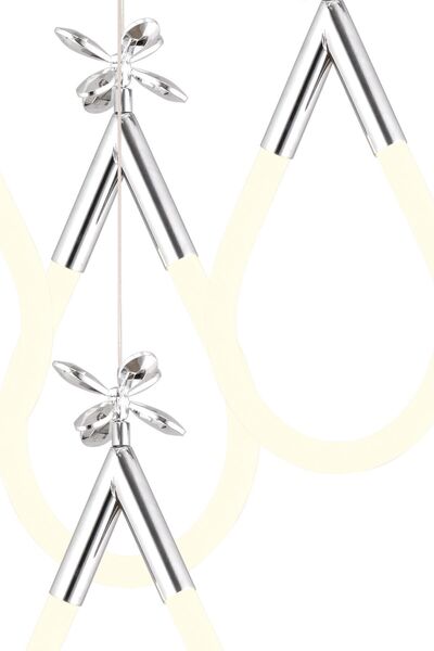 Apliqa Vojens 4'lü Yuvarlak Krom Ledli Kelebek Detaylı Modern Koridor, Yatak Odası Salon Sarkıt Led Avize