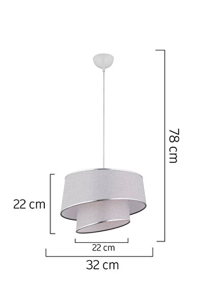 Apliqa Paoni 2 Katlı Gri Modern Koridor,yatak Odası Salon Avize