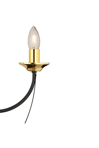 Apliqa Obito 4Lü Siyah Gold Modern Sarkıt Yatak odası Retro Salon Avize