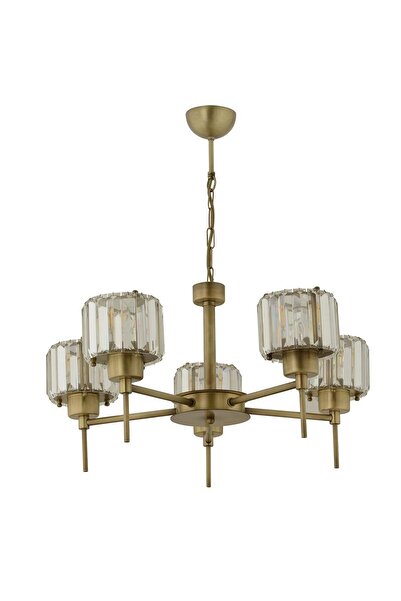 Apliqa Sadem 5 Li Eskitme Kristalli Taşlı Modern Tasarım Salon-Yatak Odası-Oturma Odası Kristal Avize