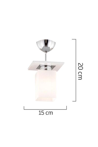 Apliqa Atlas Tekli Beyaz Kare Modern Genç Odası Mutfak- Banyo Mutfak Salon Spot Avize