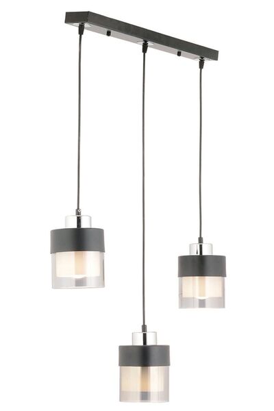 Apliqa Boris 3 Lü Sıralı Siyah-krom Sarkıt Modern Genç Odası Mutfak Salon Sarkıt Avize