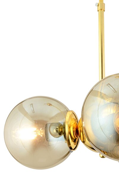 Apliqa Novento 3Lü Gold Bal Camlı Modern Sarkıt Mutfak Salon Avize