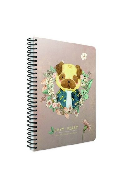 Gıpta Easy Peasy Spiralli Köpek Karton Kapak 80 Yaprak A4 Çizgili Defter