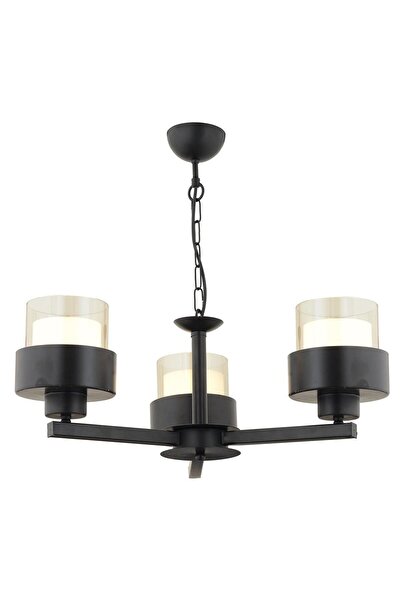 Apliqa Carla 3 Kollu Siyah Modern Genç Odası Mutfak Oturma Odası Retro Salon Avize