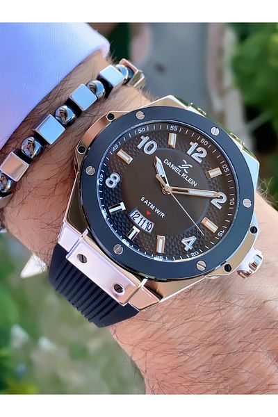 Daniel Klein Black Rose Men's Wristwatch - Colorful Calendar