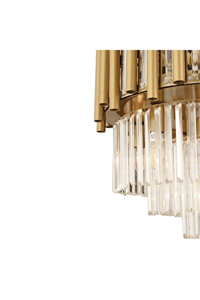 Apliqa Mostar Eskitme Kristalli, Taşlı Modern Tasarım Kristal Salon Avize