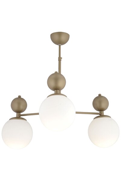 Apliqa Kuvars 3lü Eskitme Beyaz Camlı Modern Koridor Yatak Odası Salon Avize