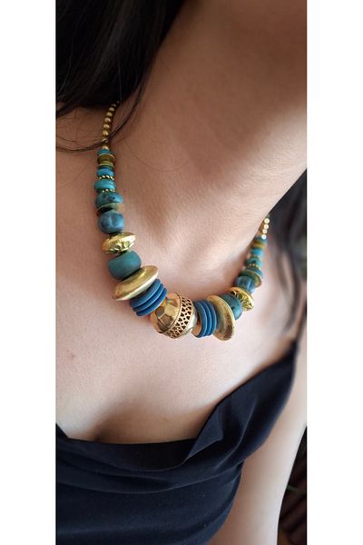 azra takı tasarım Authentic Bohemian Women's Short Necklace - Handmade