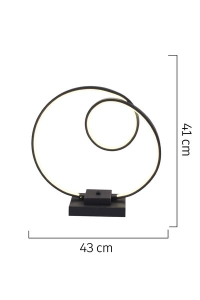 Apliqa Estel Siyah Kare Ayak Ledli Modern Oturma Odası Salon Abajur