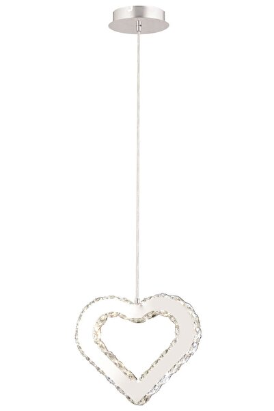 Apliqa Evin Kalp Krom Kaplamalı Kristalli Taşlı Modern Tasarım  Kristal  Salon Avize