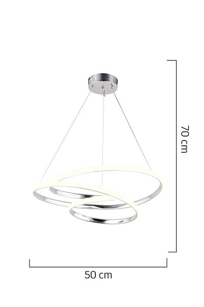 Apliqa Valter Krom 3 Renkli 75 Watt Kristal Ledli Modern Oturma Odası Salon Sarkıt Avize
