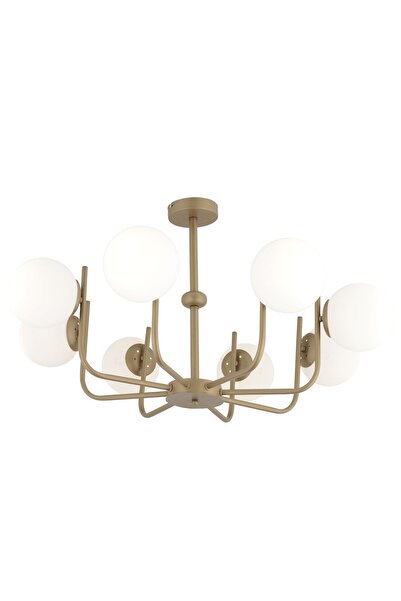 Apliqa Lowel 8'li Eskitme Beyaz Camlı Modern Koridor Yatak Odası Salon Avize