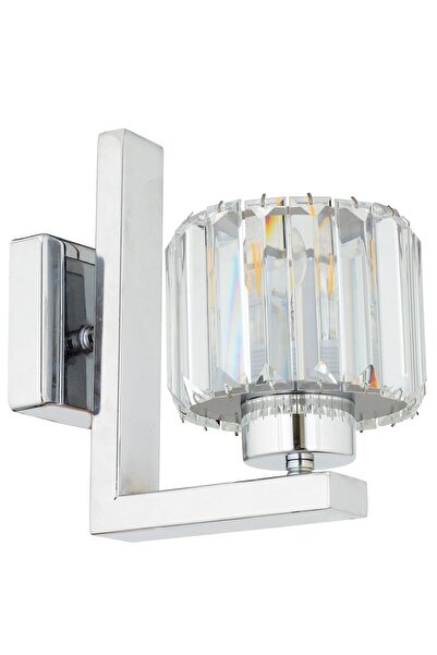 Apliqa Ramo Krom Kaplama Kristal Taşlı Duvar Lambası Yatak Odası-Yatak Başı-Salon için Aplik