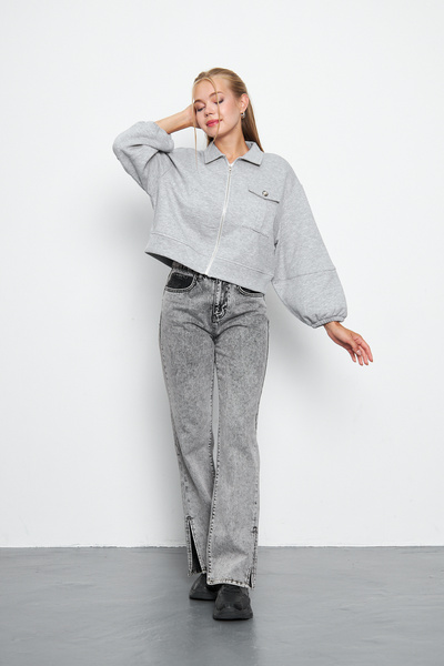 Avones Жіночий пуховик з капюшоном - 3 нитки, рукави-ліхтарики та комір на блискавці