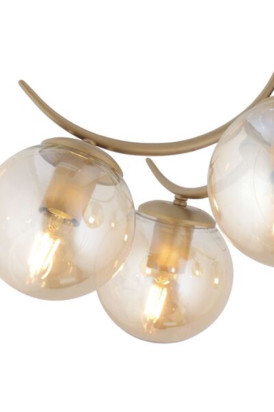 Apliqa Germaine 5'li Yuvarlak Eskitme Bal Camlı Modern Oturma Odası Salon Avize