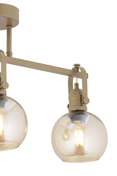 Apliqa Cherish 3'lü Sıralı Eskitme Bal Camlı Modern Oturma Odası Salon Avize