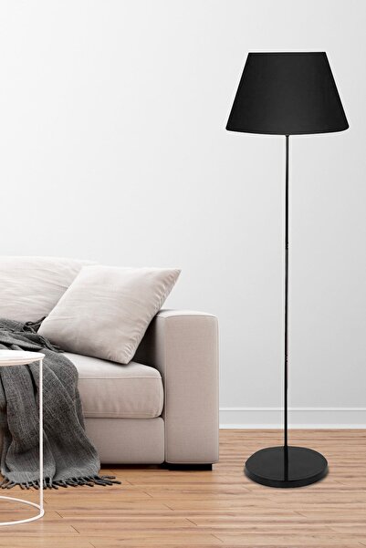 Apliqa Flora Tekli Siyah Şapkalı Siyah Dekoratif Modern Tasarım Retro Salon Lambader