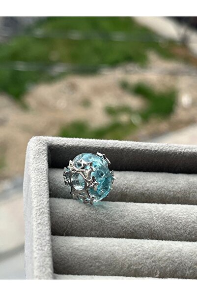 asaf Buz mavisi kristal murano charm | gümüş kaplama