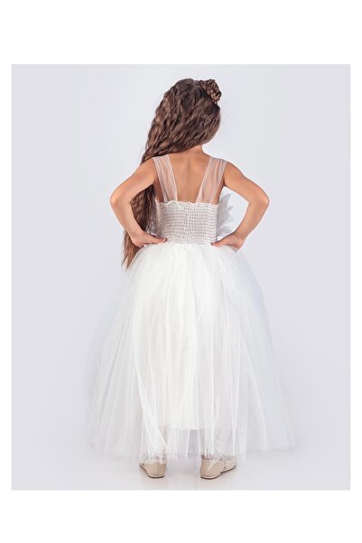 KT PERA BABY KIZ ÇOCUK FIRFIRLI ABİYE MEZUNİYET ELBİSESİ