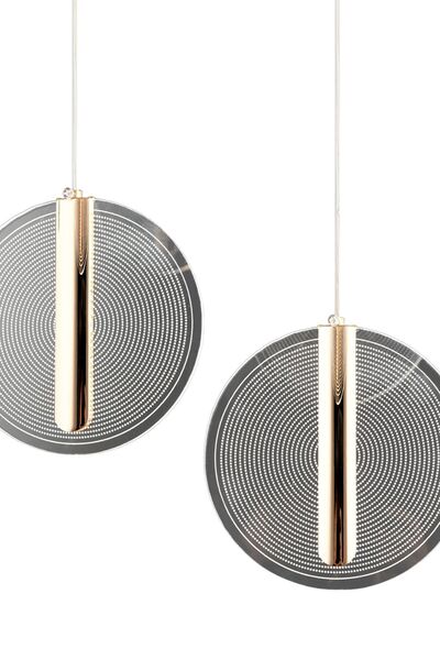 Apliqa Dustin 5'li Sıralı 3 Renk 75 Watt Gold Kristal Ledli Modern Oturma Odası Salon Sarkıt Avize