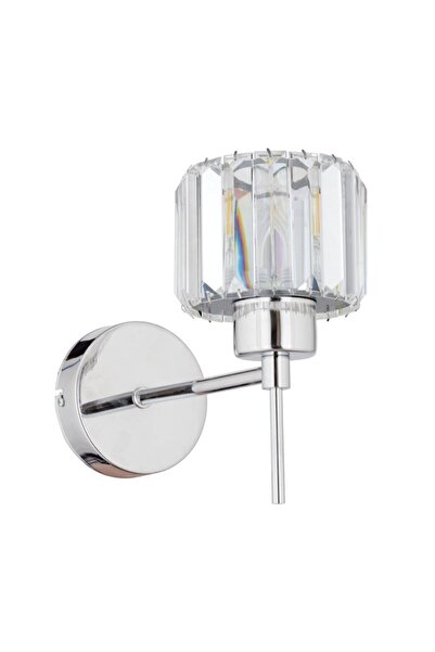 Apliqa Sadem Krom Kristal Taşlı Duvar Lambası Yatak Odası-Yatak Başı-Salon için Aplik