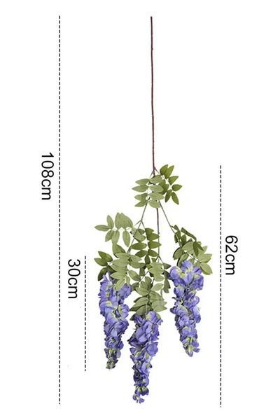 Yapay Çiçek Deposu Yapay Salkım Akasya 3 Dallı 108 cm Mor