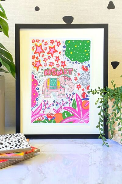 Hello Melody Design Εκτύπωση "KISMET" με μαύρο πλαίσιο - Συλλεκτικό