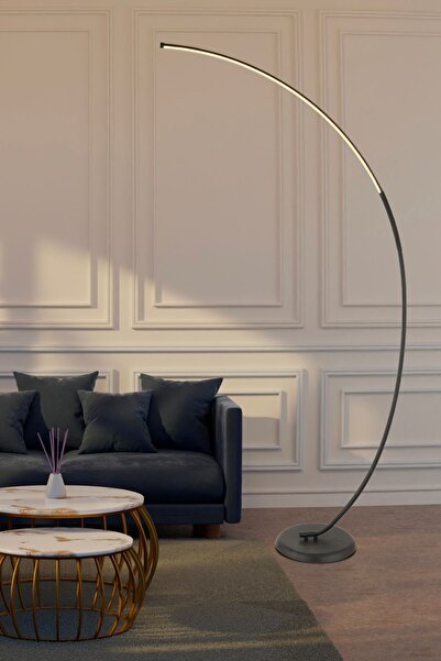 Apliqa Visellia Siyah 24 Watt Modern Tasarım Ledli Metal Lambader