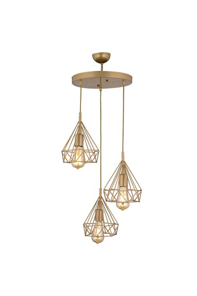 Apliqa Bien 3Lü Yuvarlak Eskitme Modern Sarkıt Mutfak Yatak odası Salon Sarkıt Avize