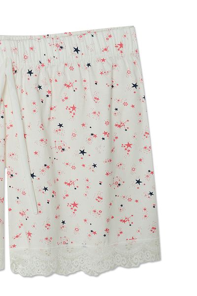 HNX Lace Leg Cotton Women's Pajama Shorts