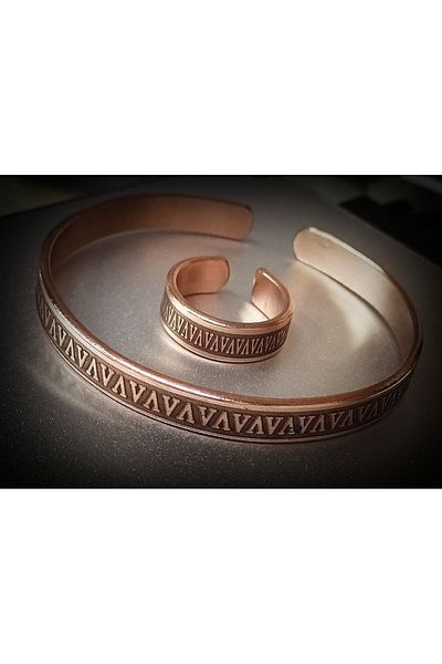 DA Cooper Design Copper Bracelet & Ring 25 Gr Copper Bracelet & Ring Set