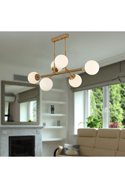 Apliqa Nazar 6Lı Eskitme Modern Tasarım Yemek Odası, Yatak Odası Salon Avize