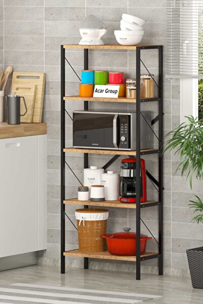 Mobigoom Metal Mutfak Rafı Malzeme Dolabı 5 Raflı Mikrodalga Fırın Rafı 150 C...