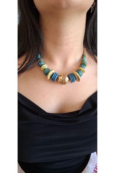 azra takı tasarım Authentic Bohemian Women's Short Necklace - Handmade