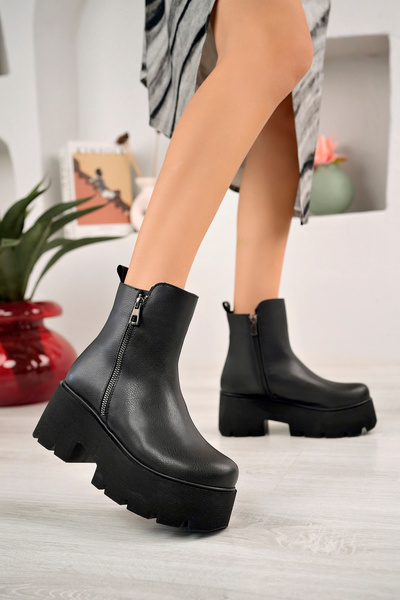 Marka Kadın Yüksek Tabanlı Yandan Fermuarlı Bot ALD2000-B101