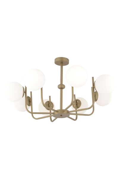 Apliqa Lowel 8'li Eskitme Beyaz Camlı Modern Koridor Yatak Odası Salon Avize