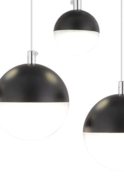 Apliqa Ekin 5'li Sıralı 66 Watt Siyah Ledli Kelebek Detaylı Modern Koridor, Yatak Odası Salon Sarkıt Led Av