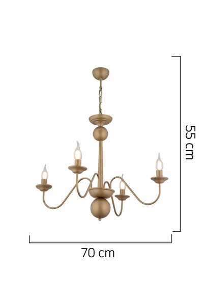 Apliqa Behir 4'lü Eskitme Boyalı Şapkalı Modern Oturma Odası, Yatak Odası Salon Avize